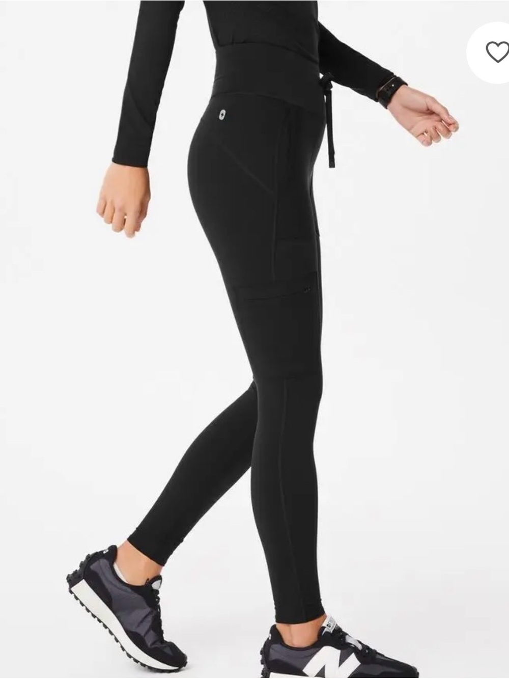 FIGS High-Waisted Seville ScrubLeggings Black, size XS, like new!